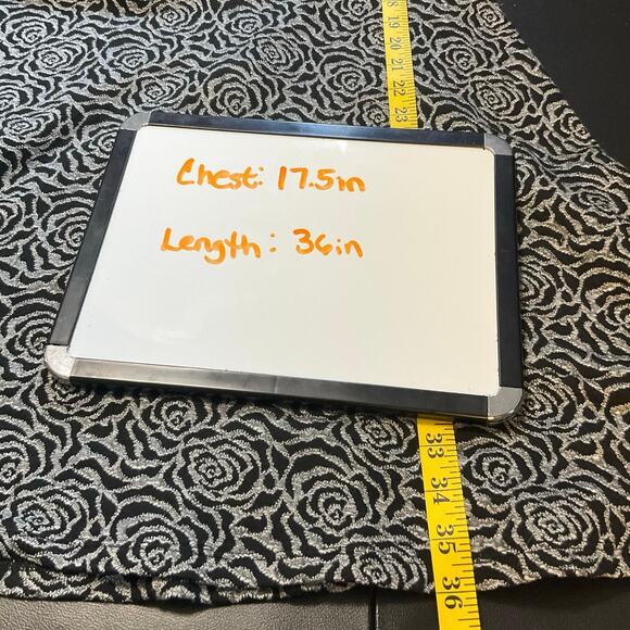 Loft Dark Floral Black and Silver Scoop Neck A Line Knee Length Dress Size 8 - Picture 7 of 7